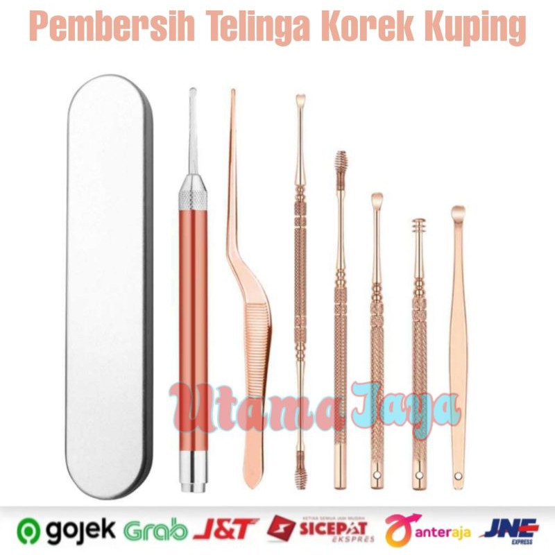 Pembersih Telinga Korek Kuping Ear Spoon LED Light 7 PCS - JC9