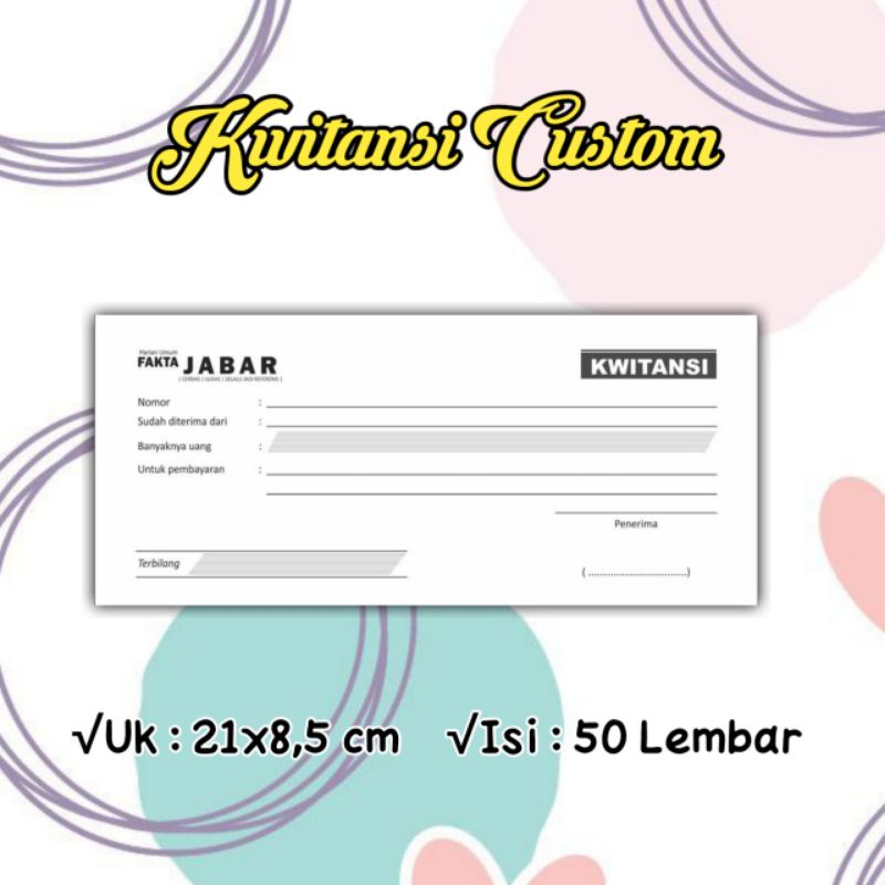 

KWITANSI CUSTOM 1Ply/2Ply Uk 1/4 Folio