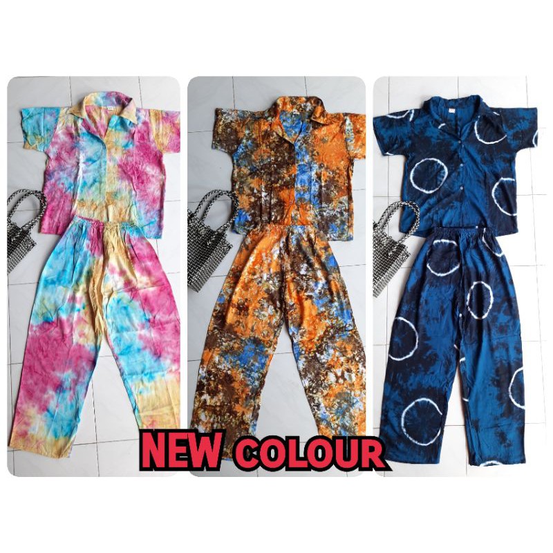 [PANJANG] One Set Tie Dye/ Setelan Tie Dye/ Setelan Piyama Tie Dye/ Setelan Baju Tidur Tye Dye Murah