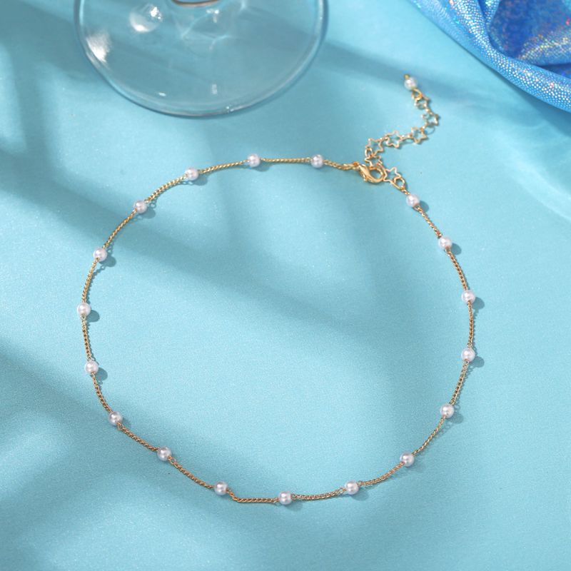 COD Kalung wanita model korea rantai mutiara import simple / kalung choker / korean necklace