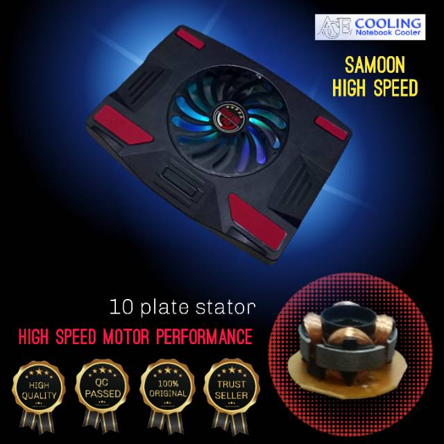 cooling pad vacuum + ACE COOLING kipas laptop  samoon high speed big fan 16cm max 14inch