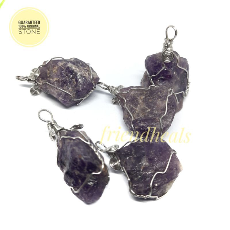 Liontin Batu Natural Amethyst Rough