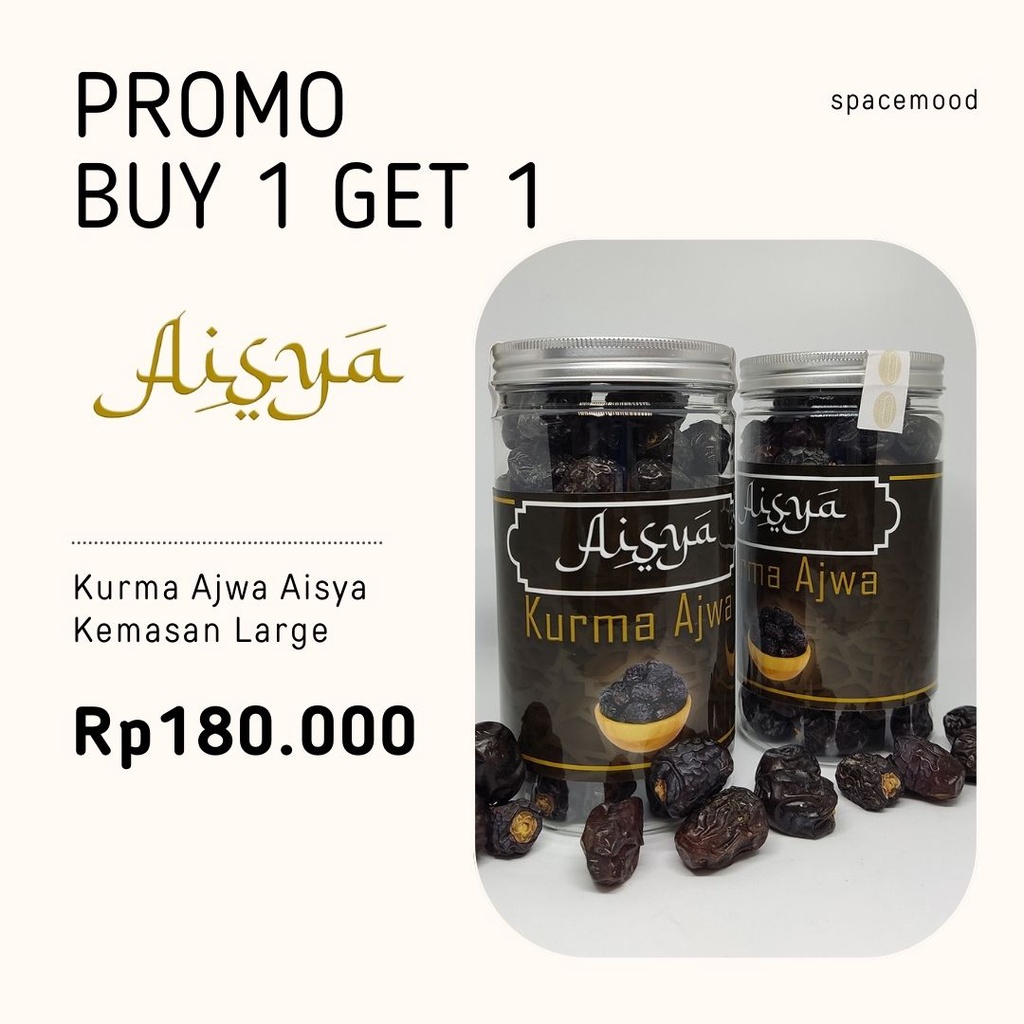 

PROMO Kurma Ajwa BUY 1 GET 1 / Kurma Ajwa Madinah Original Kemasan Large