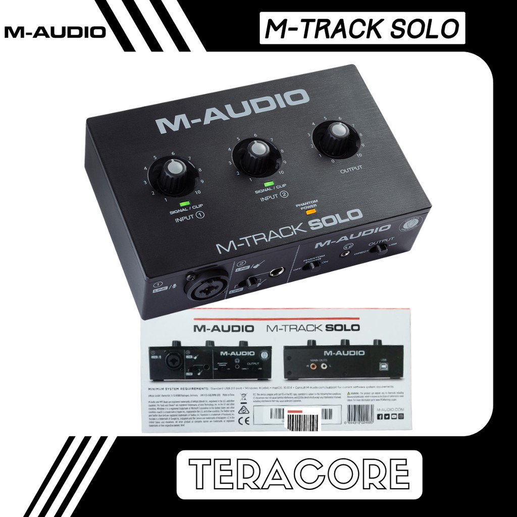 M-Audio M-Track Solo M Audio M Track Solo Soundcard USB 1 Mic + 1 Instrument 2 Channel