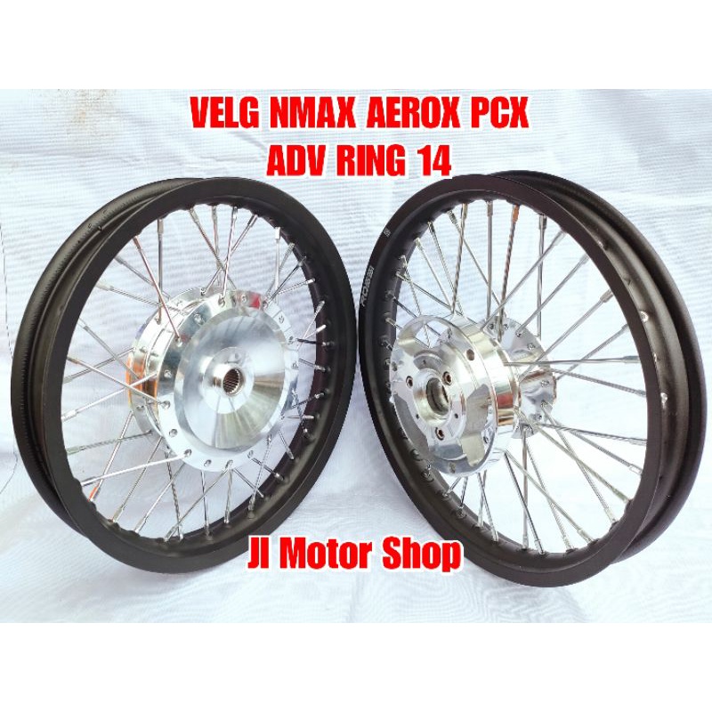 PAKET VELG JARI JARI NMAX OLD NEW NMAX PCX 150 PCX 160 ADV AEROX VARIO 125 150 BEAT SCOOPY GENIO MIO M3 FINO XRIDE XEON SOUL GT FREEGO FAZZIO RING 14 PLUS BAN LUAR DALAM