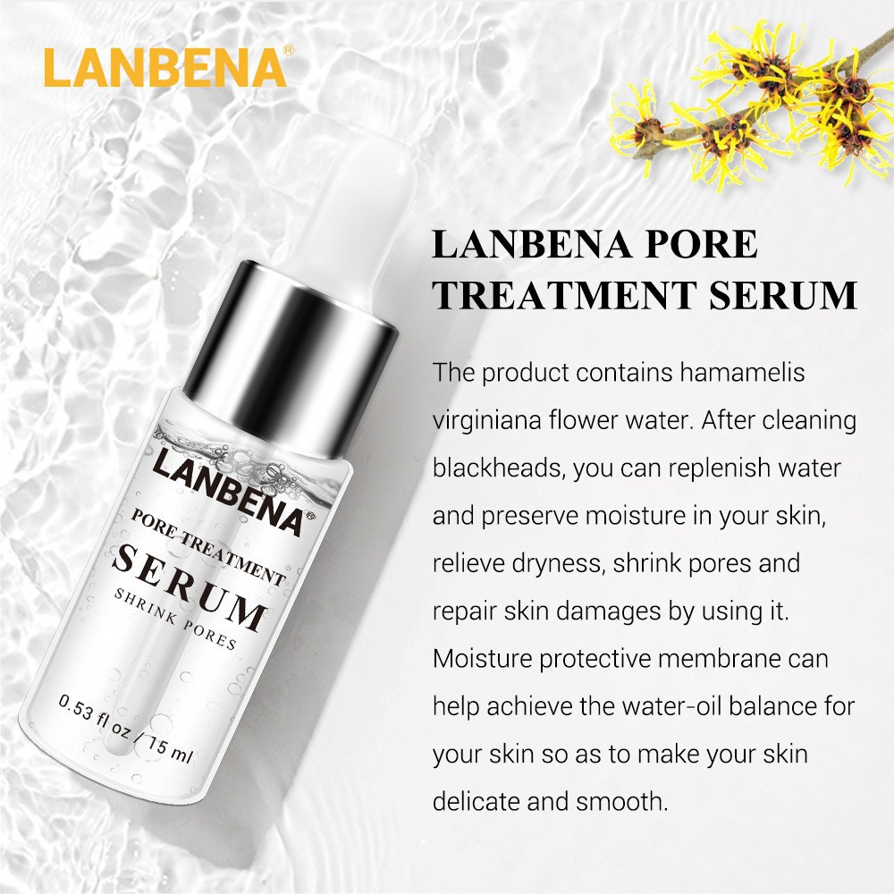 SHINE STAR - LANBENA PORE TREATMENT SERUM Shrink Pores 15mL / Serum Pengecil Pori Pori