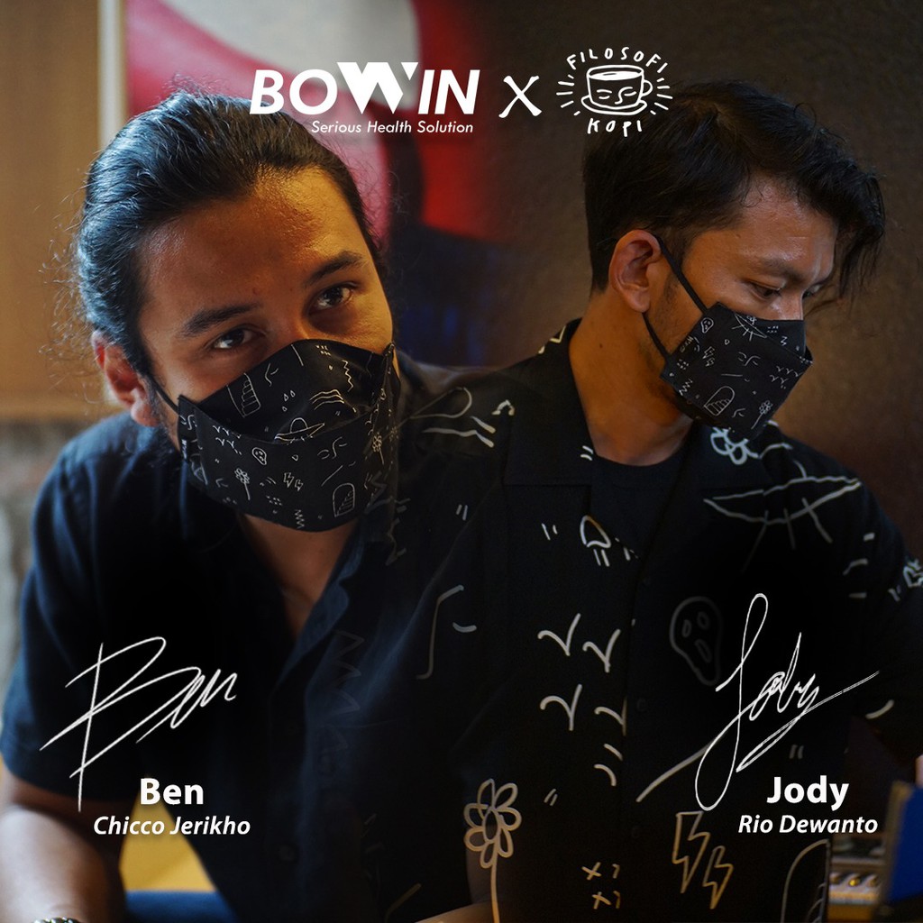 [Bowin X Rio Dewanto] Masker Bomber (Masker Kain 4ply / Masker Motor)