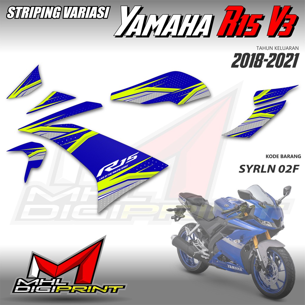 STRIPING VARIASI YAMAHA R15 V3 - STIKER R15 V3 - SYRLN 02