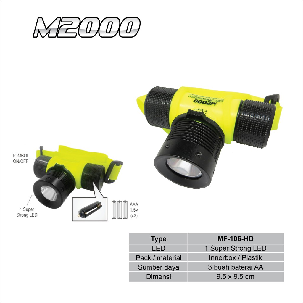 M2000 SENTER KEPALA LED MF-106-HD