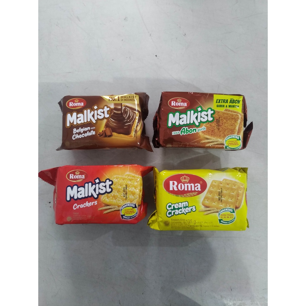 

ROMA MALKIST CRACKERS - ABON - COKELAT - CREAM CRACKERS