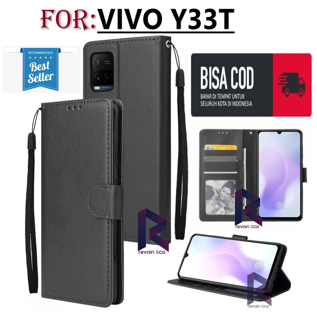 VIVO Y33T CASE FLIP WALLET LEATHER KULIT PREMIUM SARUNG BUKA TUTUP FLIP CASE VIVO Y33T