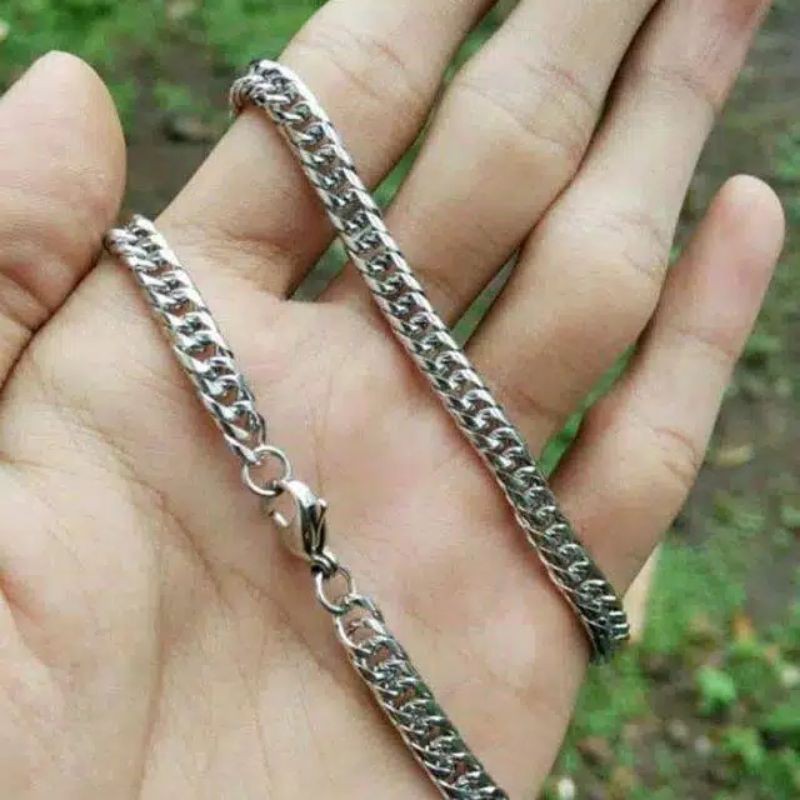 KALUNG RANTAI TITANIUM 45 CM 50CM 60CM FASHION PRIA WANITA  BAGUS MURAH