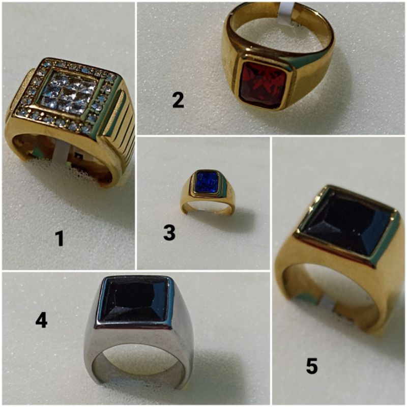 Cincin Permata Titanium Untuk Pria Model Terbaru/ Terlaris