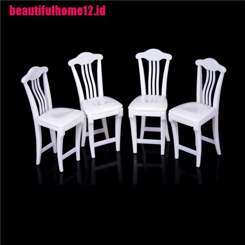 【beautifulhome12.id】4pcs/lot Nursery Baby High Chair Table chair 1/6 for Doll's House Dollhouse Furniture,play house toys