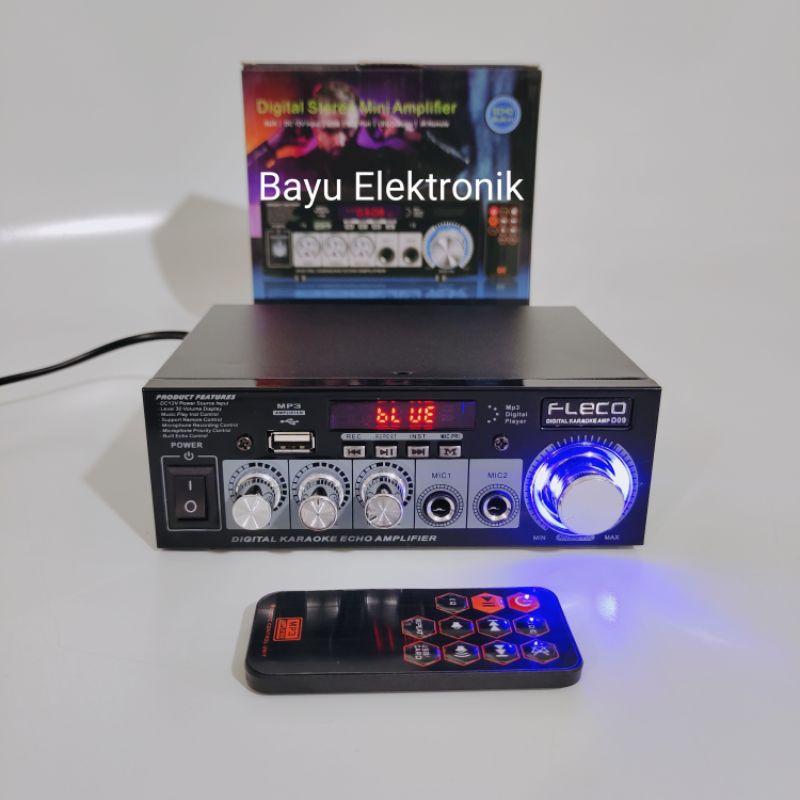 Amplifier Bluetooth Karaoke Fleco D09 600 Watt FM Radio USB Mp3 Player