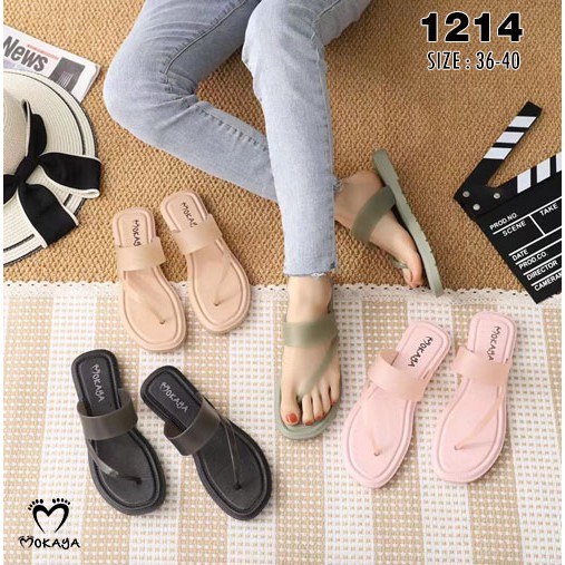 Sandal Jepit wanita Slip Jempol Wanita Polos Casual Import Mokaya/ Size 36-40 (1214)