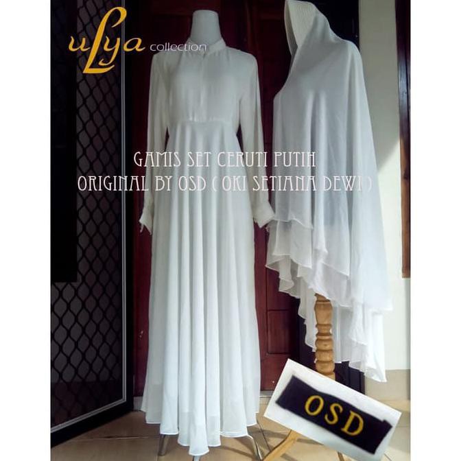 Gamis Syari Polos Putih Mewah Lebaran Terbaru Premium Elegan Muslimah Tamarablerin