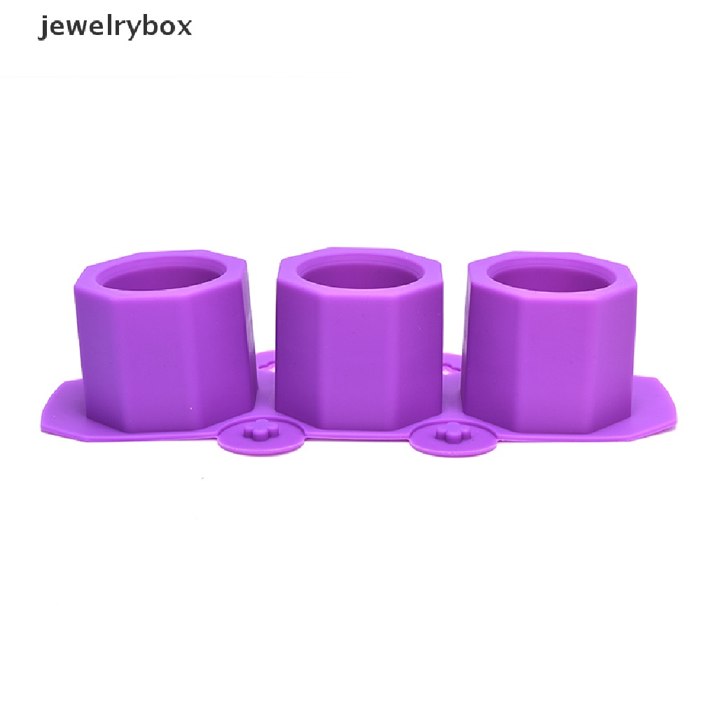 (jewelrybox) Cetakan Pot Bunga / Semen Bentuk Geometri Bahan Silikon