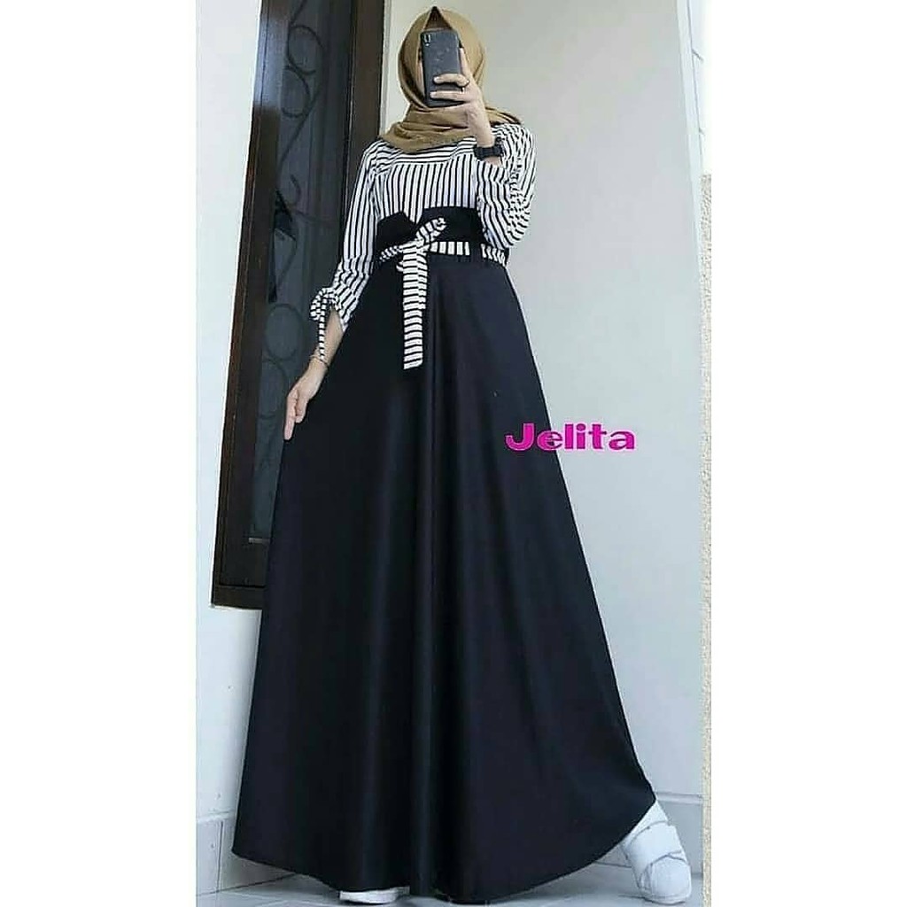 Maxi Bahan Balotely Pusat Supplier Grosir Baju Muslim Wanita Bandung Outfit Hijab Modern  Jelit2021