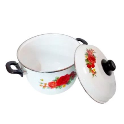 Maspion Panci Stock Pot Enamel 34 cm Motif Bunga ST 112 134