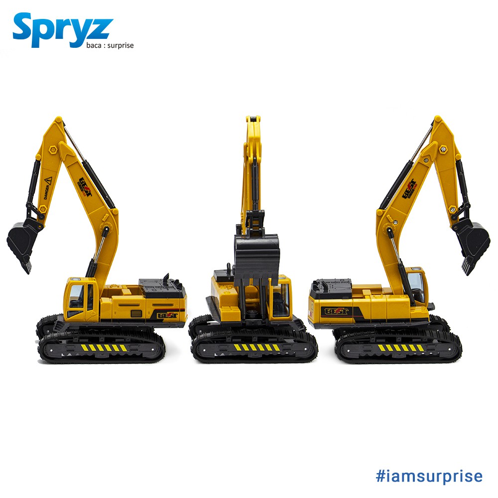 Spryz Construx 1:55 Excavator Mainan Miniatur