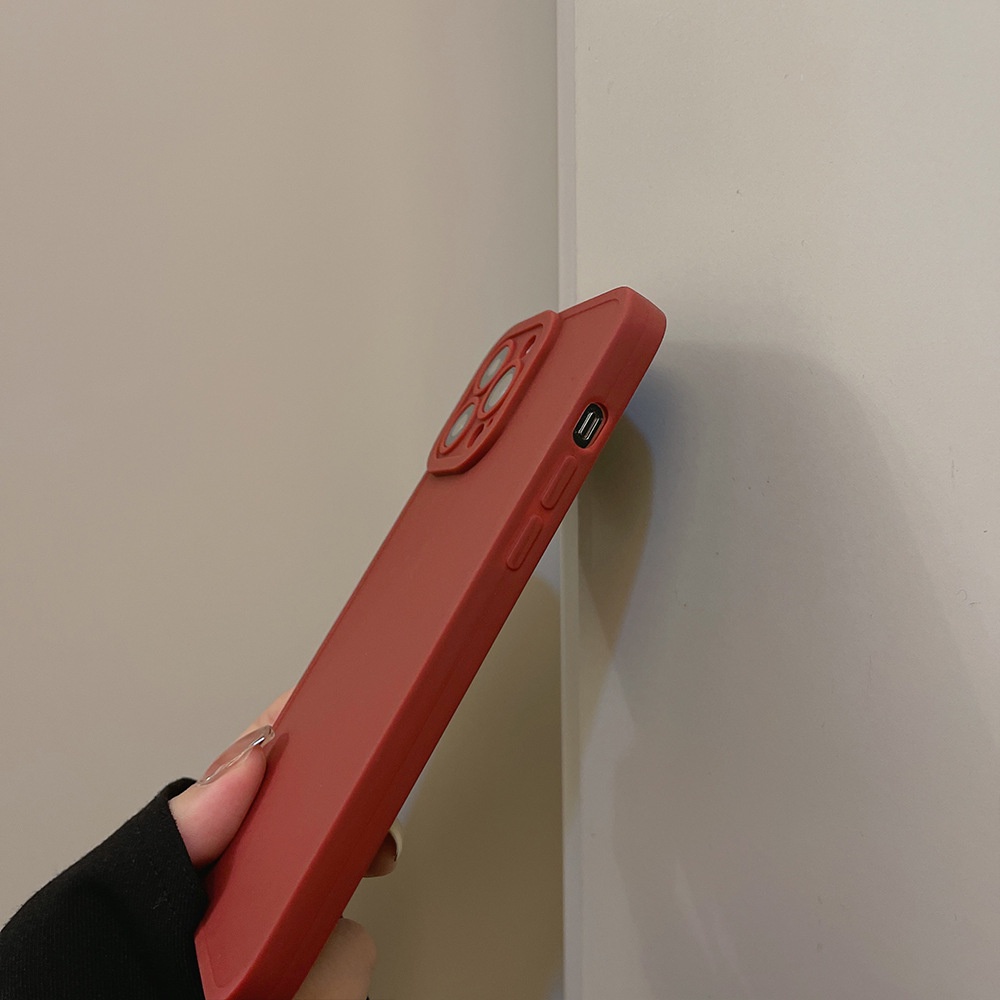 Case Pelindung Kamera Bahan Silikon Warna Merah Anggur Untuk Iphone 11 8 7 Plus SE2 XS XR 12 13 Mini PRO MAX