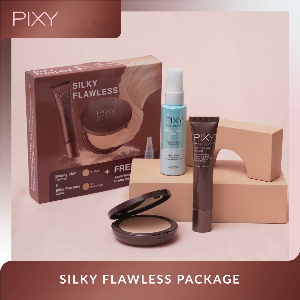 PIXY PAKET SILKY FLAWLESS FREE PROTECTING MIST (PACKAGE)