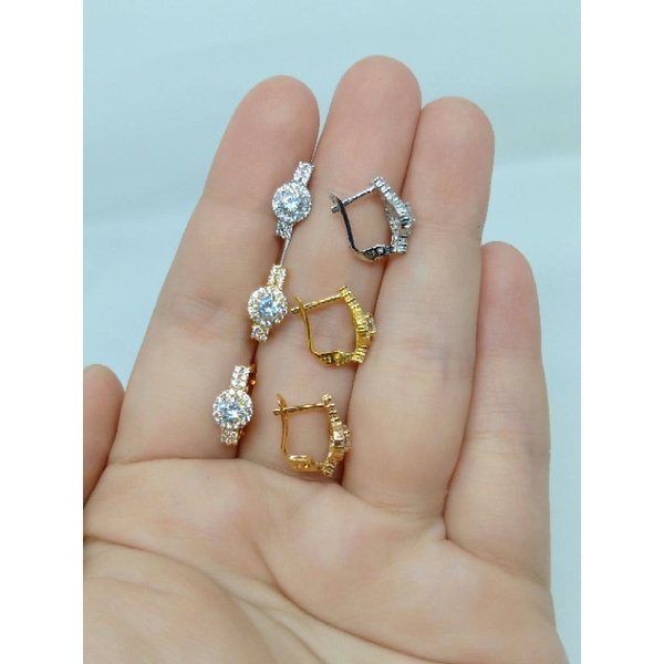 ANTING JEPIT MP SOLITAIRE + MP CORR FULL/ ANTING PERAK ASLI SILVER 925 LAPIS EMAS/ ANTING FASHION TERBARU