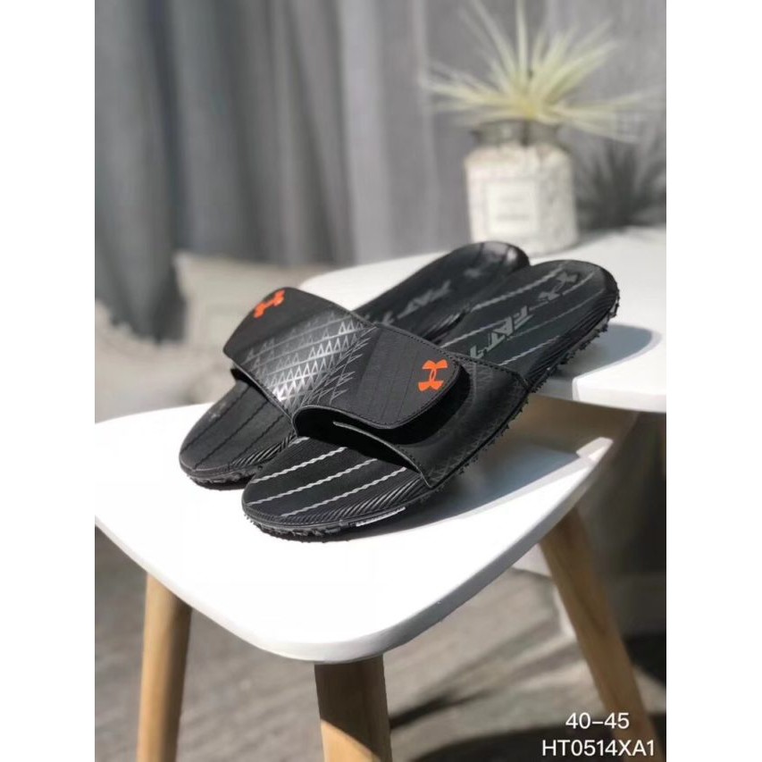 SANDAL UA FAT TIRE SLIDE BLACK ORANGE PREMIUM