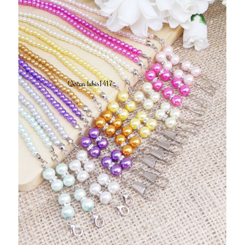 Kalung masker full mutiara  order 10 free 2