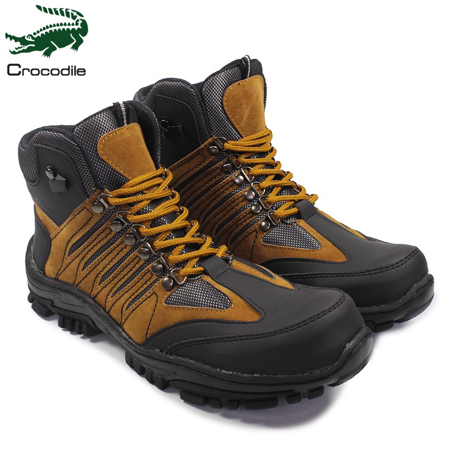 sepatu pria boots crocodile hauler safety tan sepatu haiking tracking outdoor murah