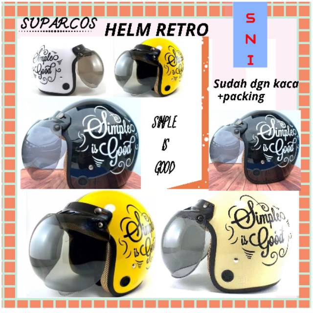 HELM BOGO RETRO CLASSIC SNI SIMPLE IS GOOD / HELM DEWASA / HELM SCOOPY / HELM VESPA / BOGO / HELEM