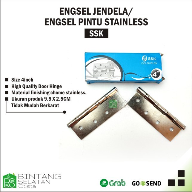 ENGSEL JENDELA ENGSEL PINTU DOOR HINGE STAINLESS 4INCH