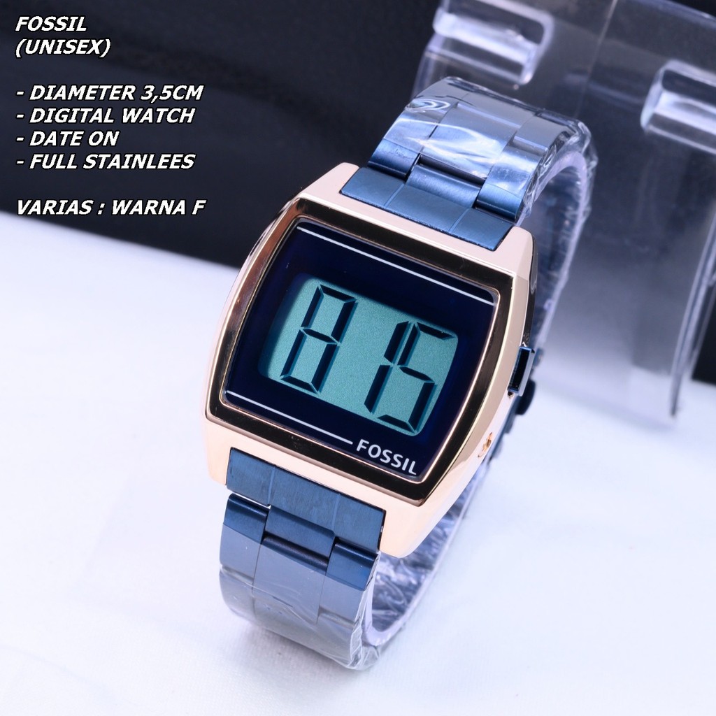 JAM TANGAN UNISEX FASHION RANTAI BODY SEGI TANGGAL AKTIF