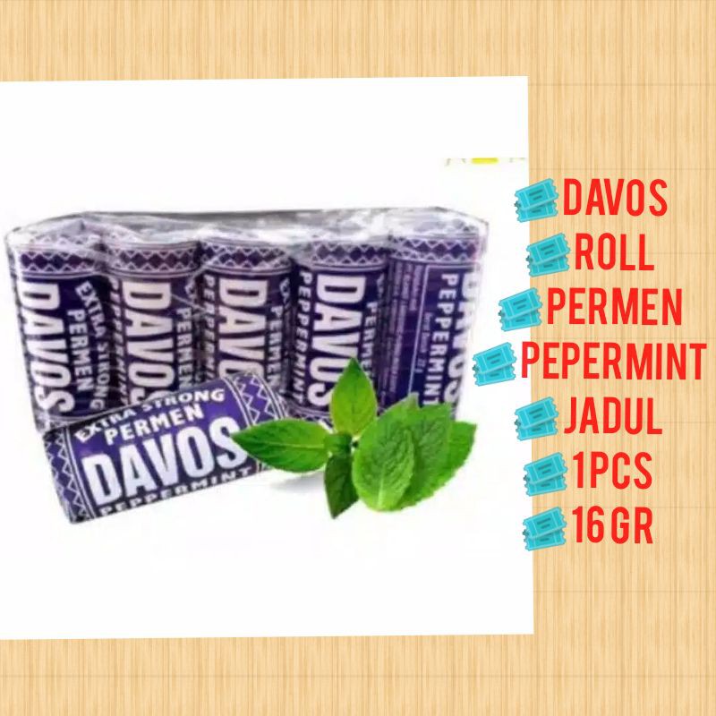 

Davos Roll permen Pepermint jadul 1 pcs 16 gr