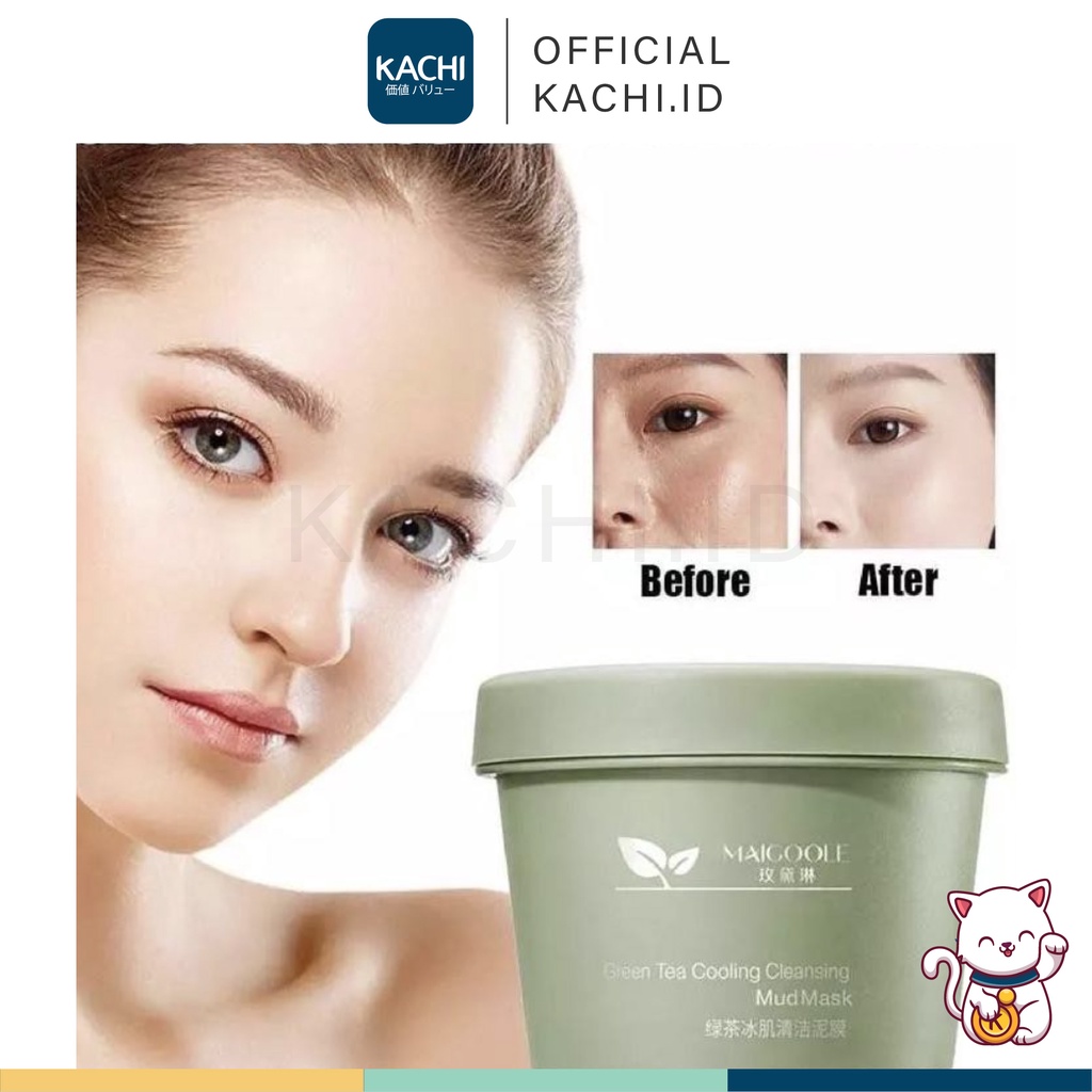 KACHI - MAIGOOLE Green Tea Clay Mask Masker Wajah Green Tea Pore Clean Clay Mask XX009