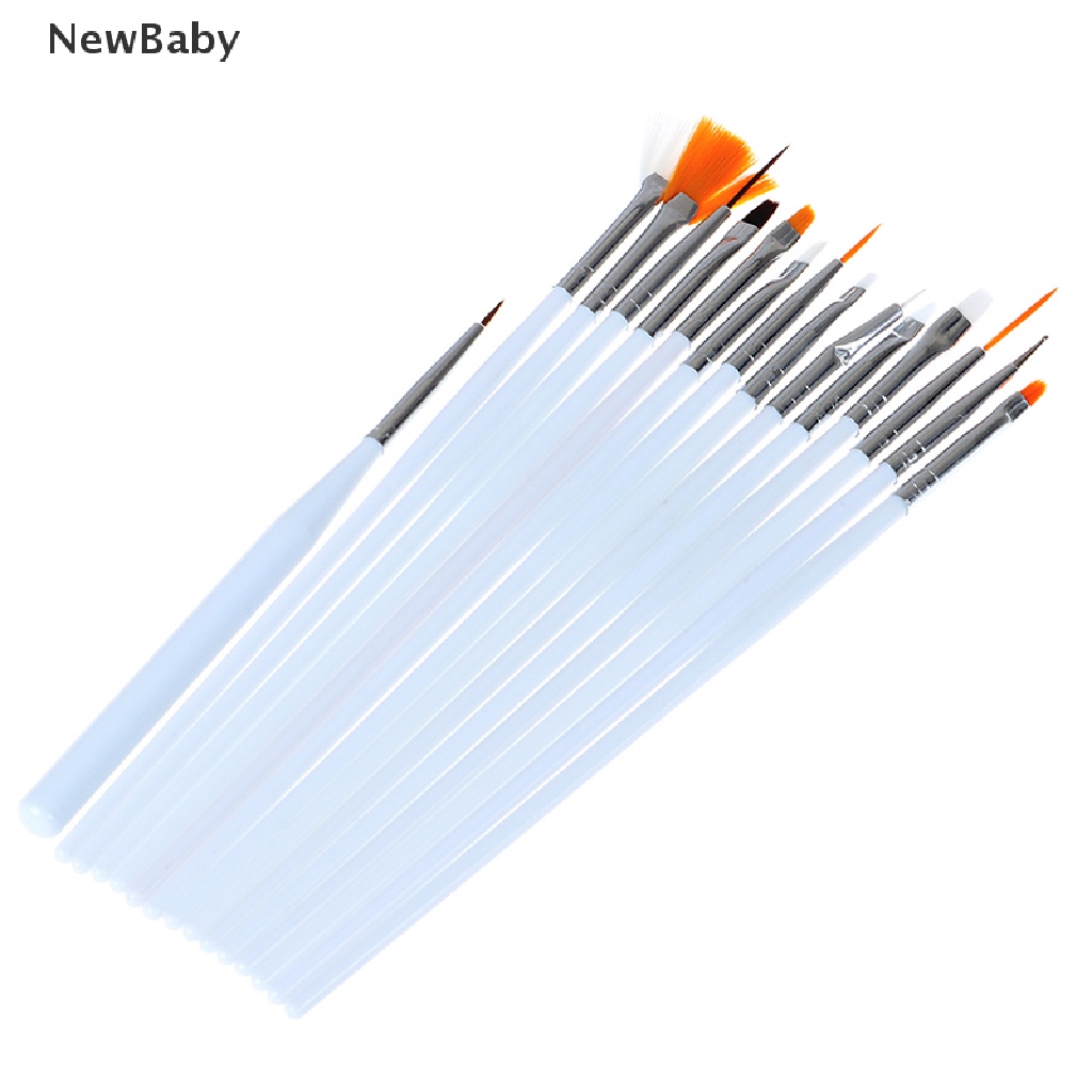 Newbaby 15Pcs / Set Kuas Lukis Kutek Gel UV Untuk Nail Art / Manicure DIY