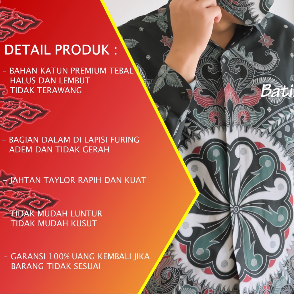 KEMEJA KONDANGAN BATIK KAISAR PREMIUM PRIA LENGAN PANJANG PRODUKSI PABRIK BATIK ALUNA PCW 101