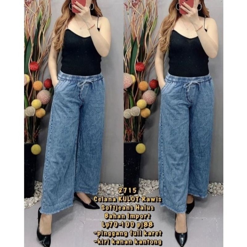 Celana Kulot Jeans Rawis Wanita Kekinian