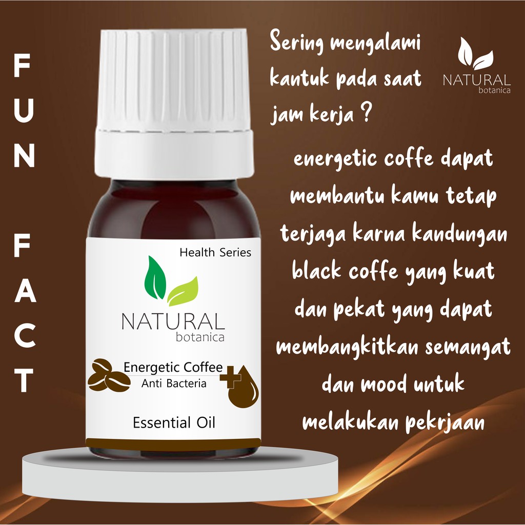 Natural Botanica Energetic Coffee Essential Oil Pure Minyak Esensial AromaTerapi Diffuser Humidifier