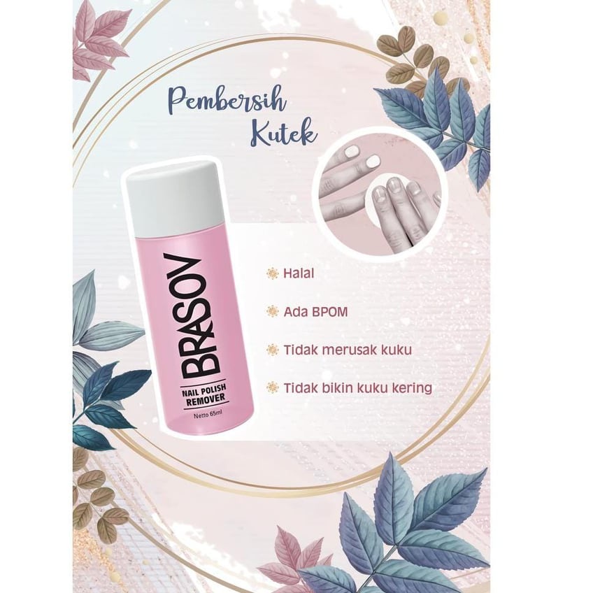 Aseton BRASOV 65ml Original BPOM - Pembersih / Penghapus Cat kuku / Nail Polish Remover 65 ml