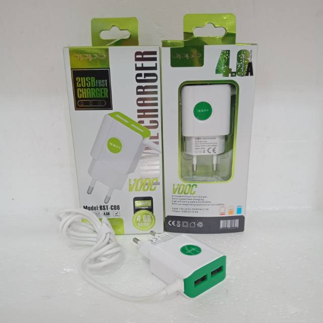 Charger Oppo Vooc Bst C08 2Usb  Casan Oppo Vooc Bst C08 2Usb Micro