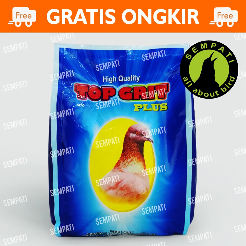 TOP GRIT PLUS MERPATI DARA PERKUTUT 1000 GR 1 KG PAKAN BURUNG ASINAN REMISAN KALSIUM TOPGRIT TGRITP