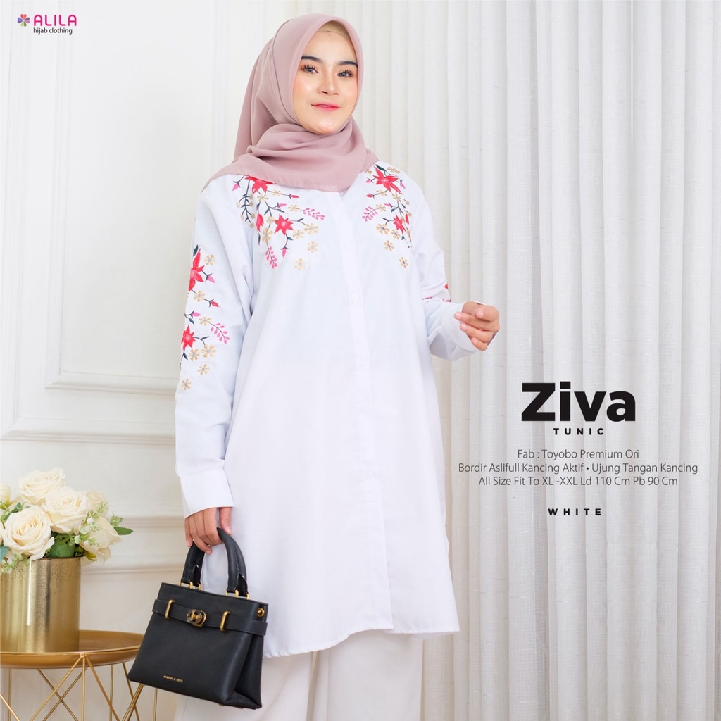 ZIVA TUNIC ATASAN BERMOTIF BAHAN TOYOBO PREMIUM ORIGINAL ALILA
