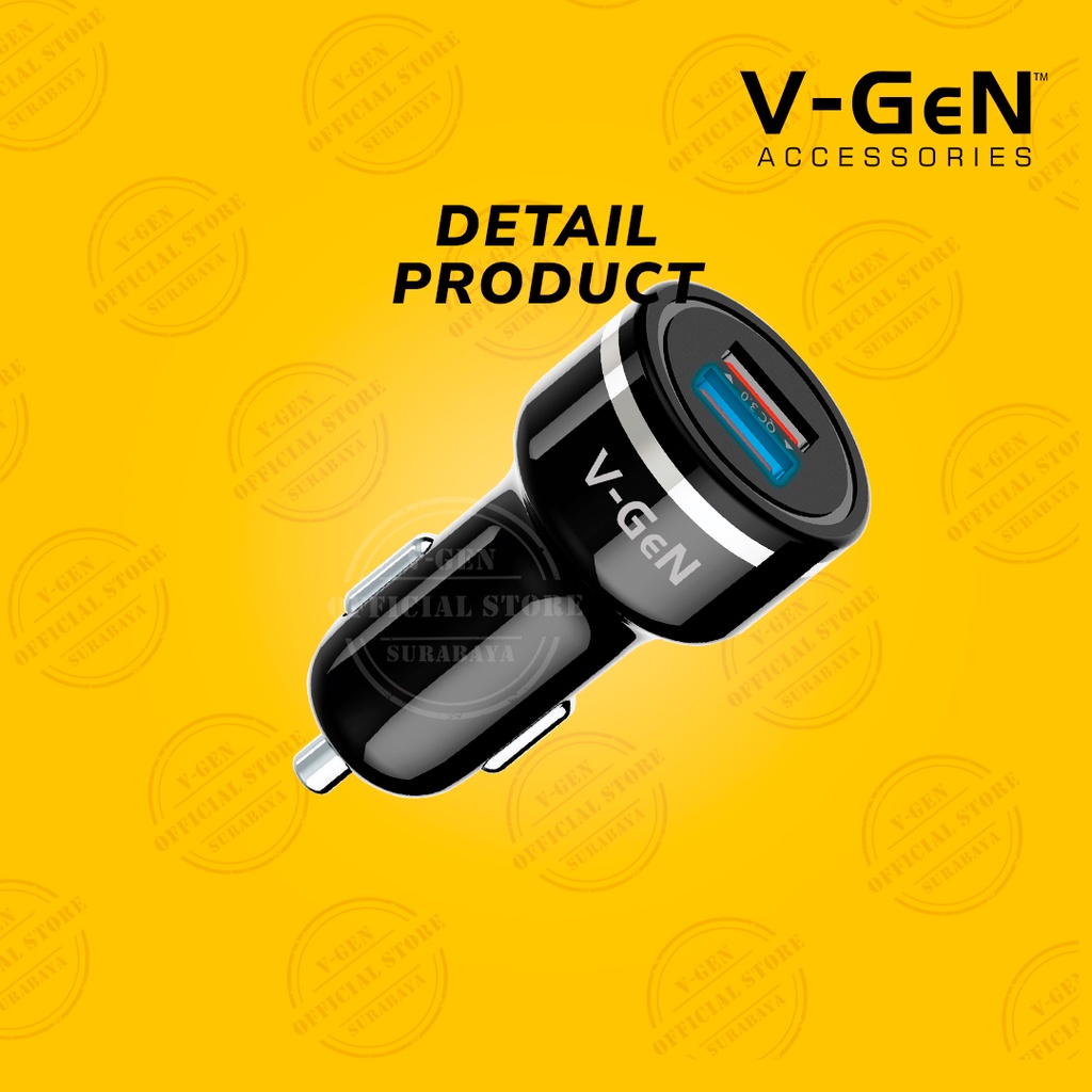 Car Charger V-GeN VCC2-21 Dual USB Fast Charging QC 3.0 V-GeN