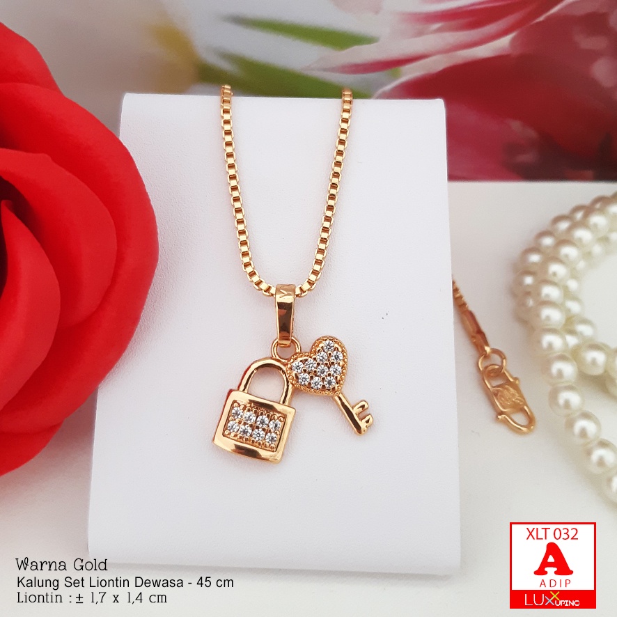 XLT 032  Kalung dan Liontin Set Dewasa Perhiasan Lapis Emas 18K Awet Tidak Mudah Luntur Kalung Xuping Yaxiya Luxx Xuping