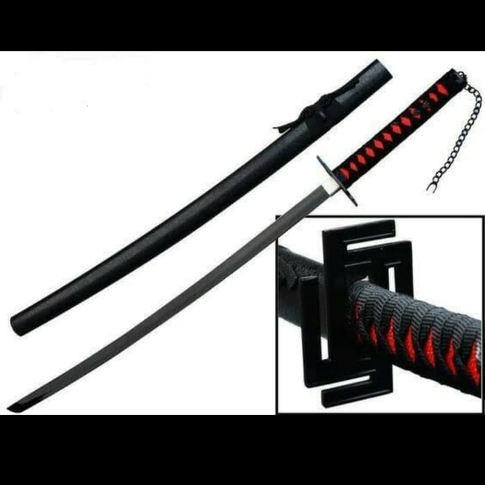 mainan pedang kayu katana bokken 61cm plus sarung custom