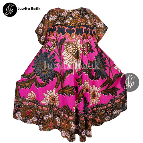 Juwita Batik - Daster Payung Jumbo XXL 120 Motif Batik Kencana - Daster Busui Jumbo - Daster Super Jumbo