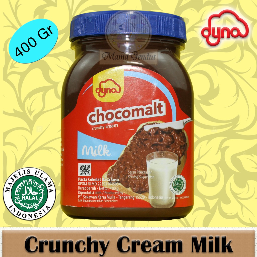 

Selai Roti/Selai Coklat/Dyna Chocomalt Crunchy Cream Milk selai coklat susu crunchy 400 gr