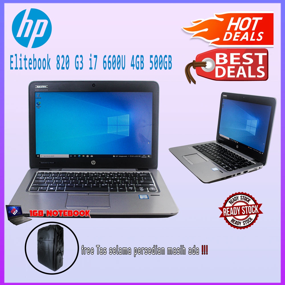 Laptop HP Elitebook 820 G3 i7 6600U Gen6 Ram 4GB/500GB 12"